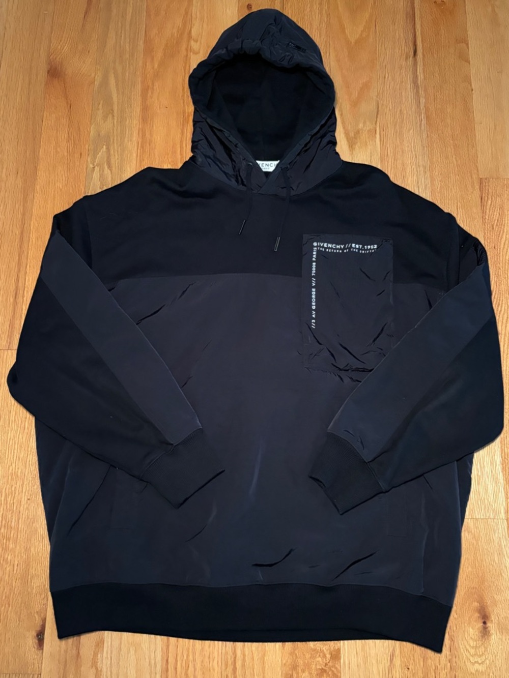 Givenchy 3 Ave George V Oversized Logo Hoodie